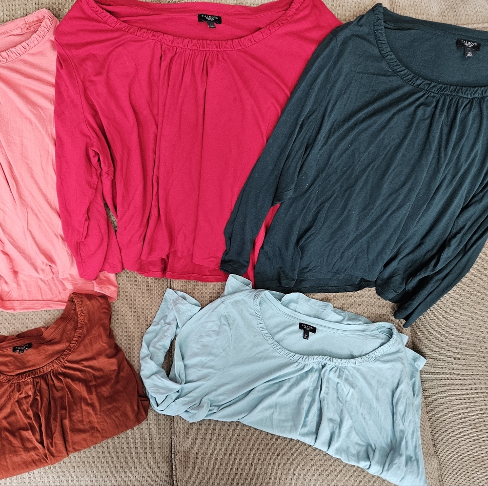 Lot Of 5 Talbots Women's Plus Size 3X Long Sleeve TShirts